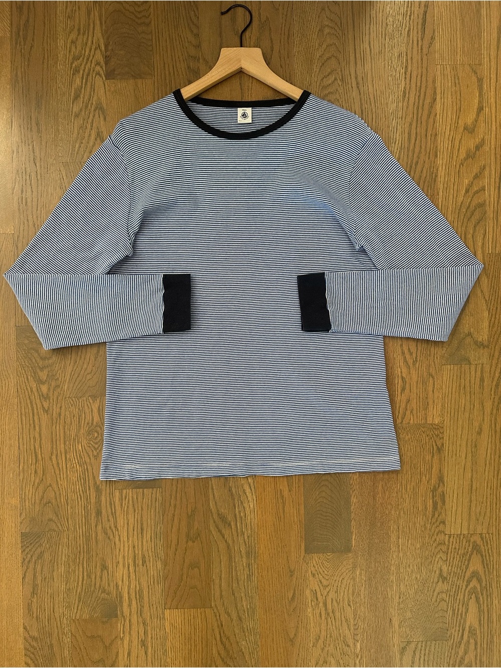 Petit Bateau Boys Striped Long Sleeve Crew Neck Ringer Tee Size 18Y / Small